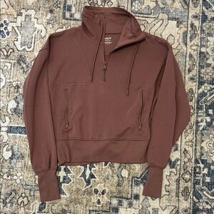 Old Navy Women's Brown Half-Zip Sweatshirt